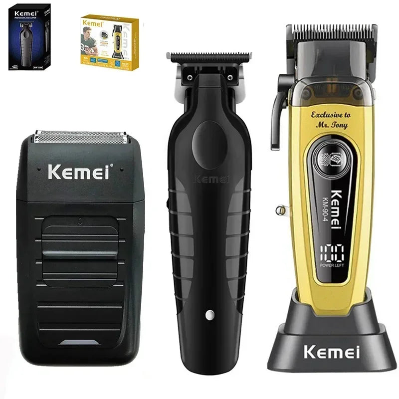 Kemei 11500RPM Rechargeable Hair Clippers Barber Cordless Hair Trimmer Shaver Men Hair Cutting Machine KM-2299 KM-90-4 KM-1102