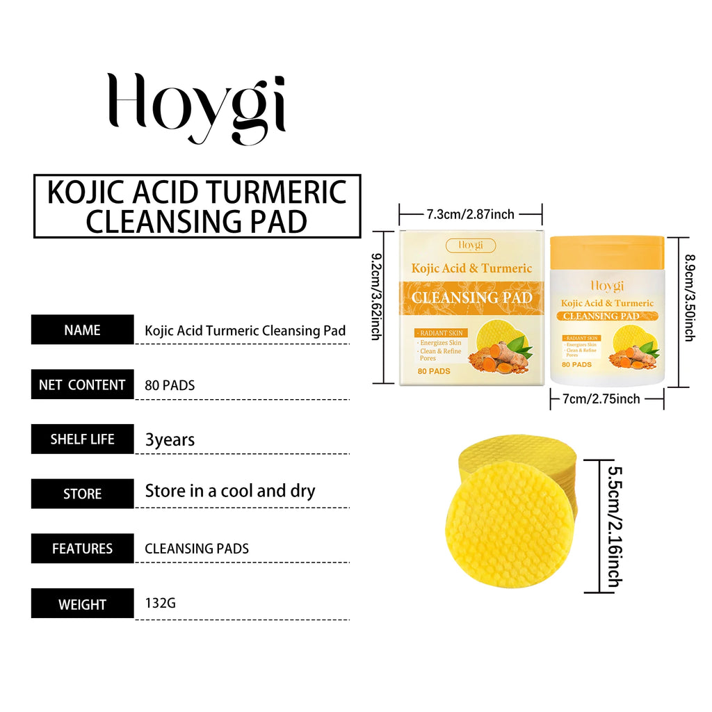 Turmeric Kojic Acid Cleansing Pad Gently Exfoliates Removal Deeply Cleanses Skin Whitens And Lightens Spots Maintains FacialCare