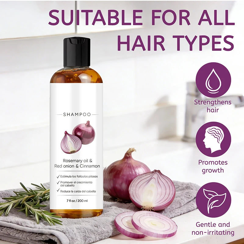 Rosemary Red Onion Hair Shampoo Deep Control Oil Cleanses The Scalp Enhance Hair Combability Nourish Moisturize Strengthen Hair