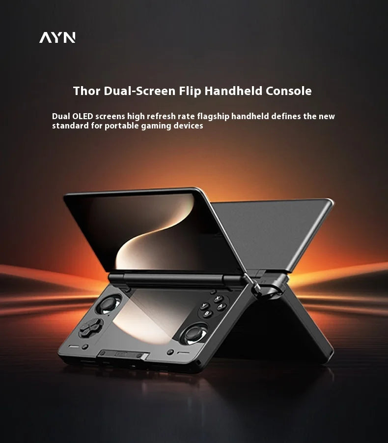 AYN Thor Dual Screen Flip Handheld Game Console 6" OLED 120 HZ 1080*1920 Screen SD 8Gen 2nd Version 16GB+1t Handheld Game Player