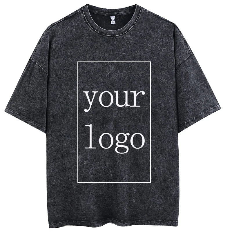 100% Cotton Men's Clothing Vintage Black Acid Wash Hoodies Men Women Oversized Hip Hop Sweatshirts Casual Pullover Y2K Clothes