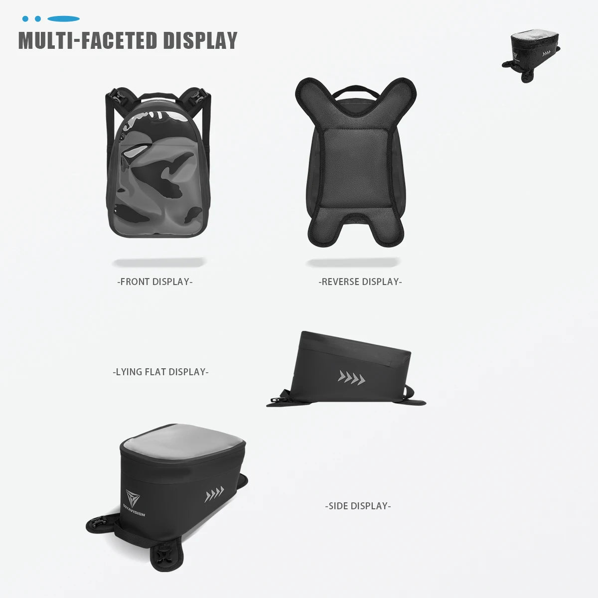 Motorcycle Tank Bag PVC Waterproof Adventure Storage Tank Bags with Straps Touch Screen Universal for Motorbike Off-road Bag