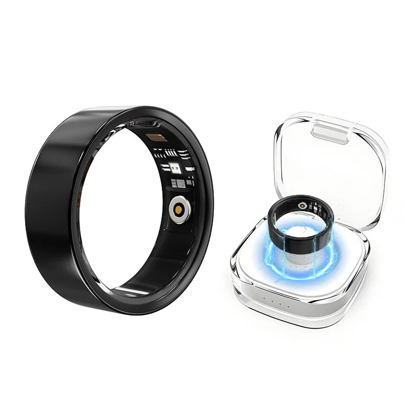 Smart Ring Heart Rate Health Monitor with Oxygen Sleep Blood Pressure Tracking Waterproof Multi-Sport Gesture Control