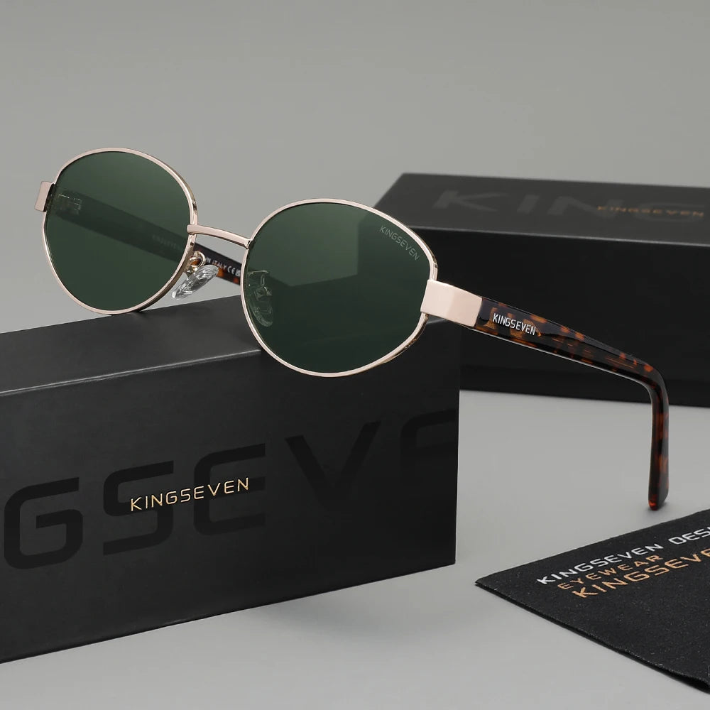 Brand Retro Luxury Sunglasses Women Men Polarized UV400 Glasses Alloy Oval Frame Anti-glare Fashion Driving Causal Eyewear