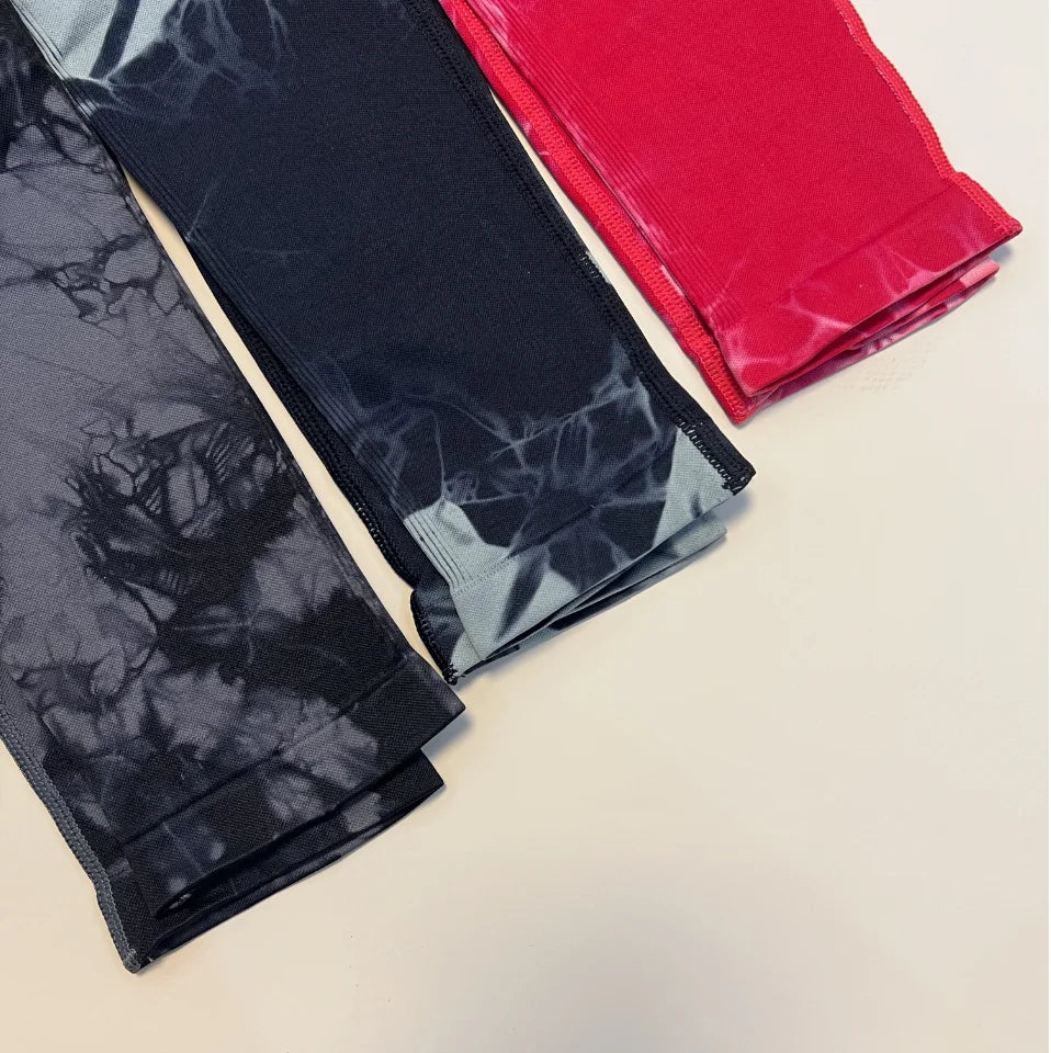 Women Gym Tie Dye Scrunch Shorts Fitness Seamless Nylon High Waist Sports Leggings Stretch Yoga Pants Workout Running Tights