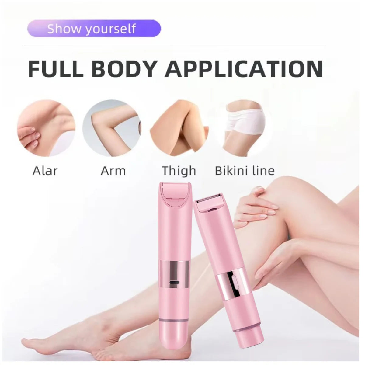 Hair Remover Women's usb Rechargeable  Double Head Shaver Electric Razors for Women 2 In 1 Bikini Trimmer Face Shavers