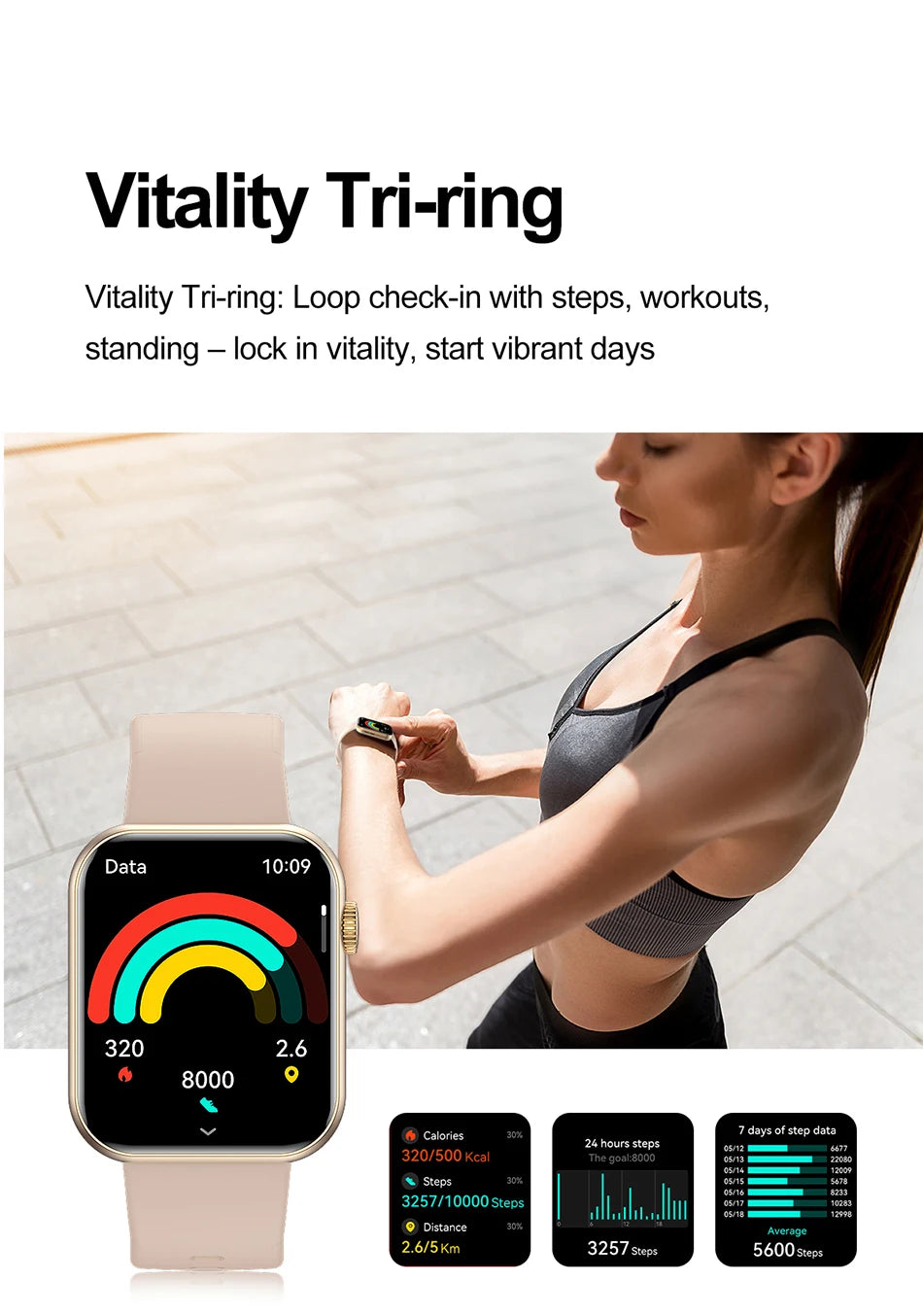 2025 New Smart Watch Full Touch Screen Bluetooth Call AI Voice Heart Rate Waterproof Watches Sports Bracelet Smartwatch Women