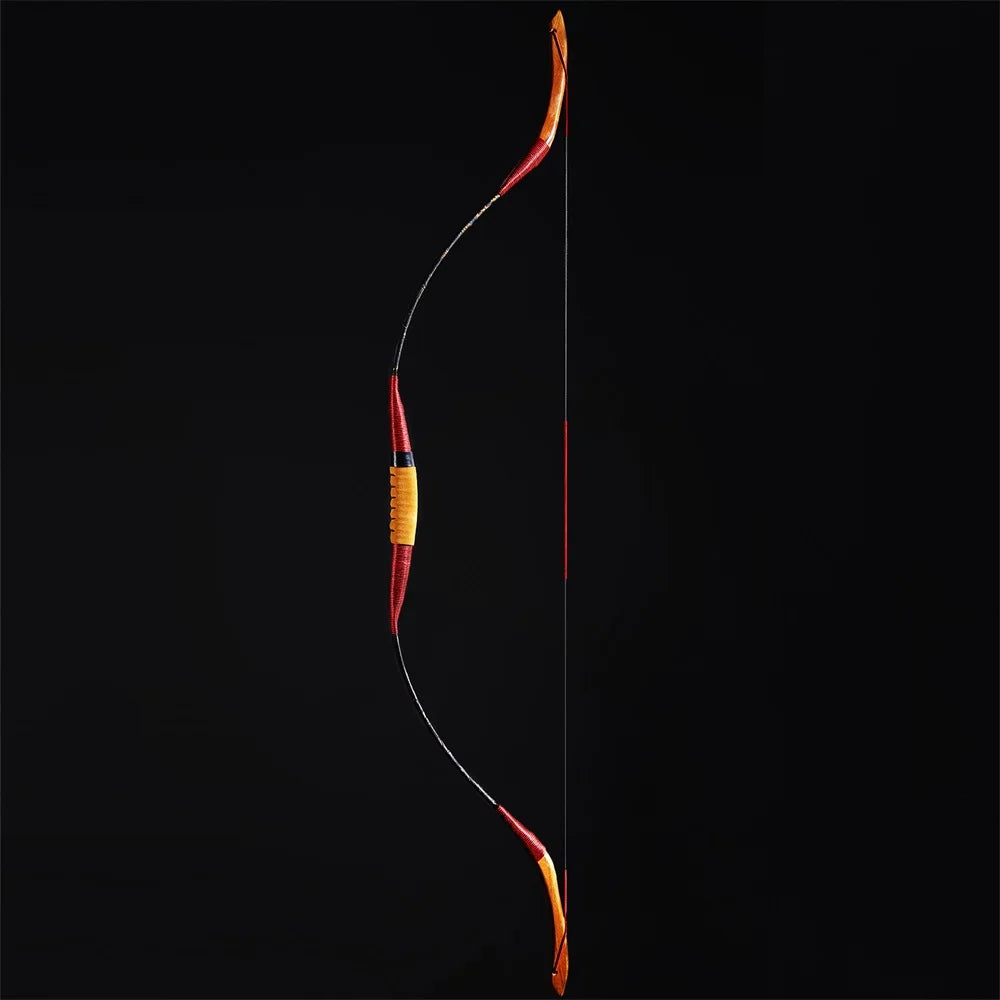 Toparchery Traditional Bow 15-50lbs Handmade Wooden Longbow Sports Shooting Recurve Bow Outdoor Hunting Practice
