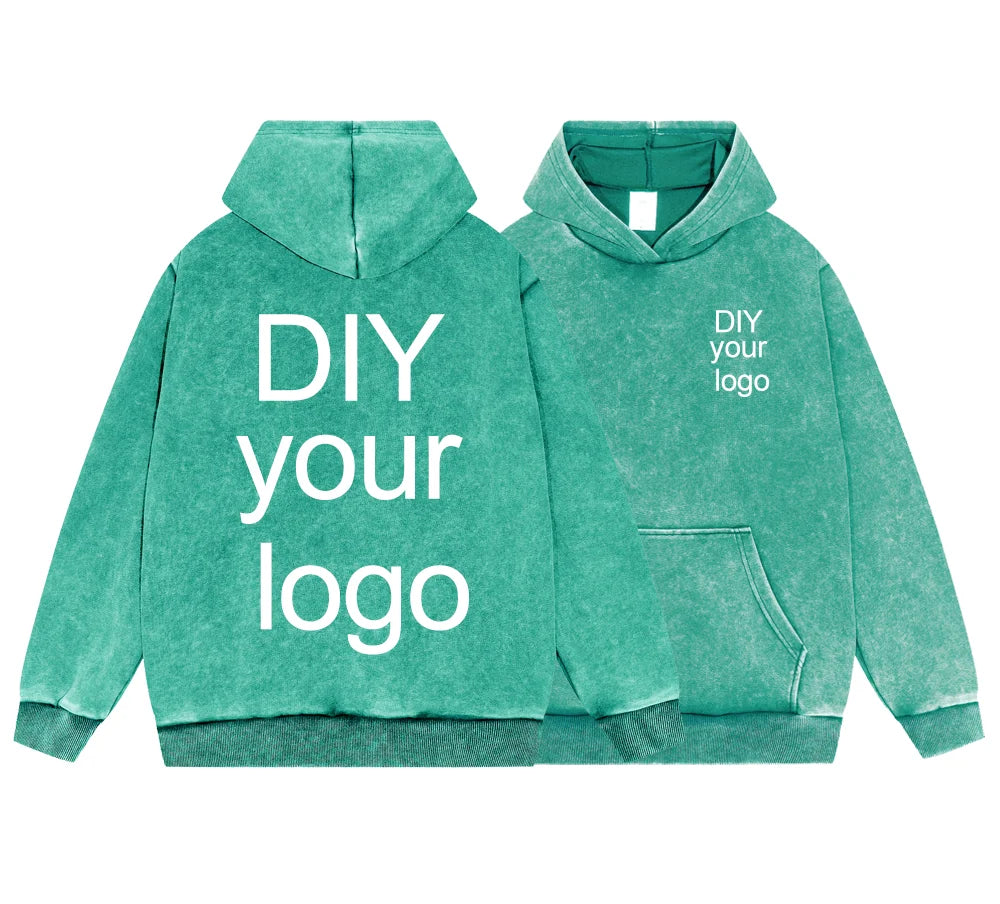 Washed Retro Hoodies 5 Colors 100%Cotton Hoody Customized Personalized Pattern Customization Pullover Team Logo Company Logo