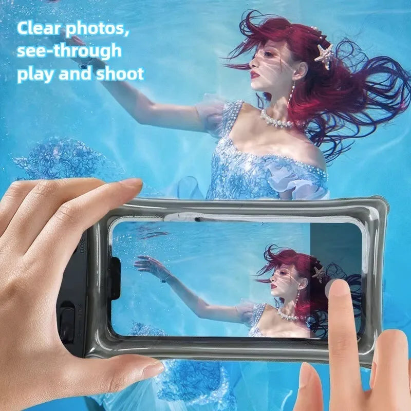 Transparent Waterproof Phone Pouch Under 7.2 Inches Touch Screen Swimming Rafting Waterproof Case with Lanyard Sealed Bag