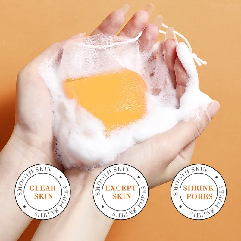 Natural Rice & Turmeric Handmade Soap with Vitamin C | Lemon Essential Oil Cleansing Bar for Face & Body | Organic Skincare Arti