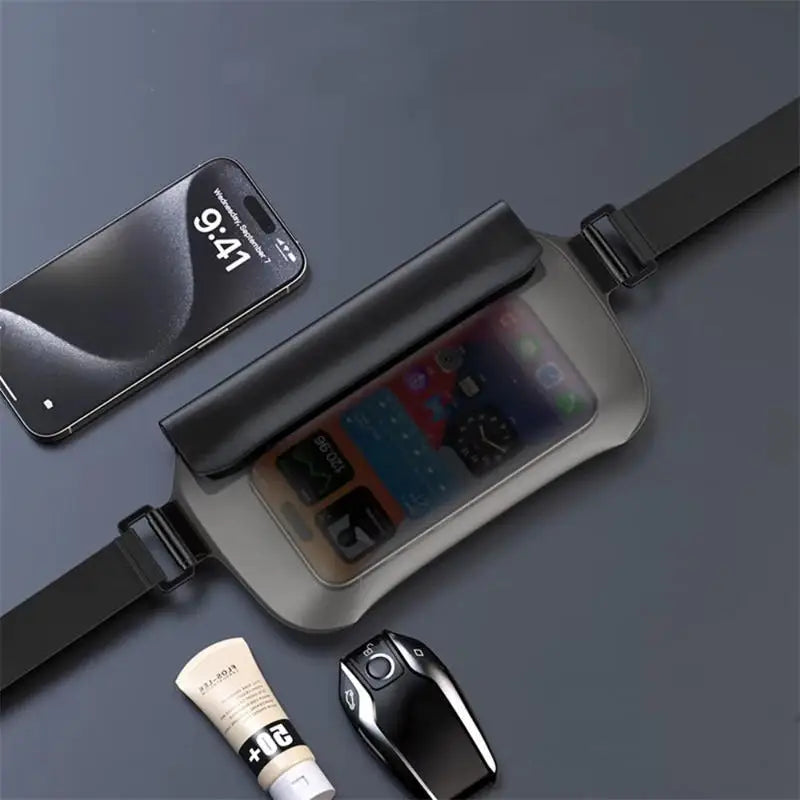 Waterproof Mobile Phone Pocket Bag Valuables Belt Bag Beach Swimming Snorkeling With Adjustable Touch Screen Drifting Snorkeling