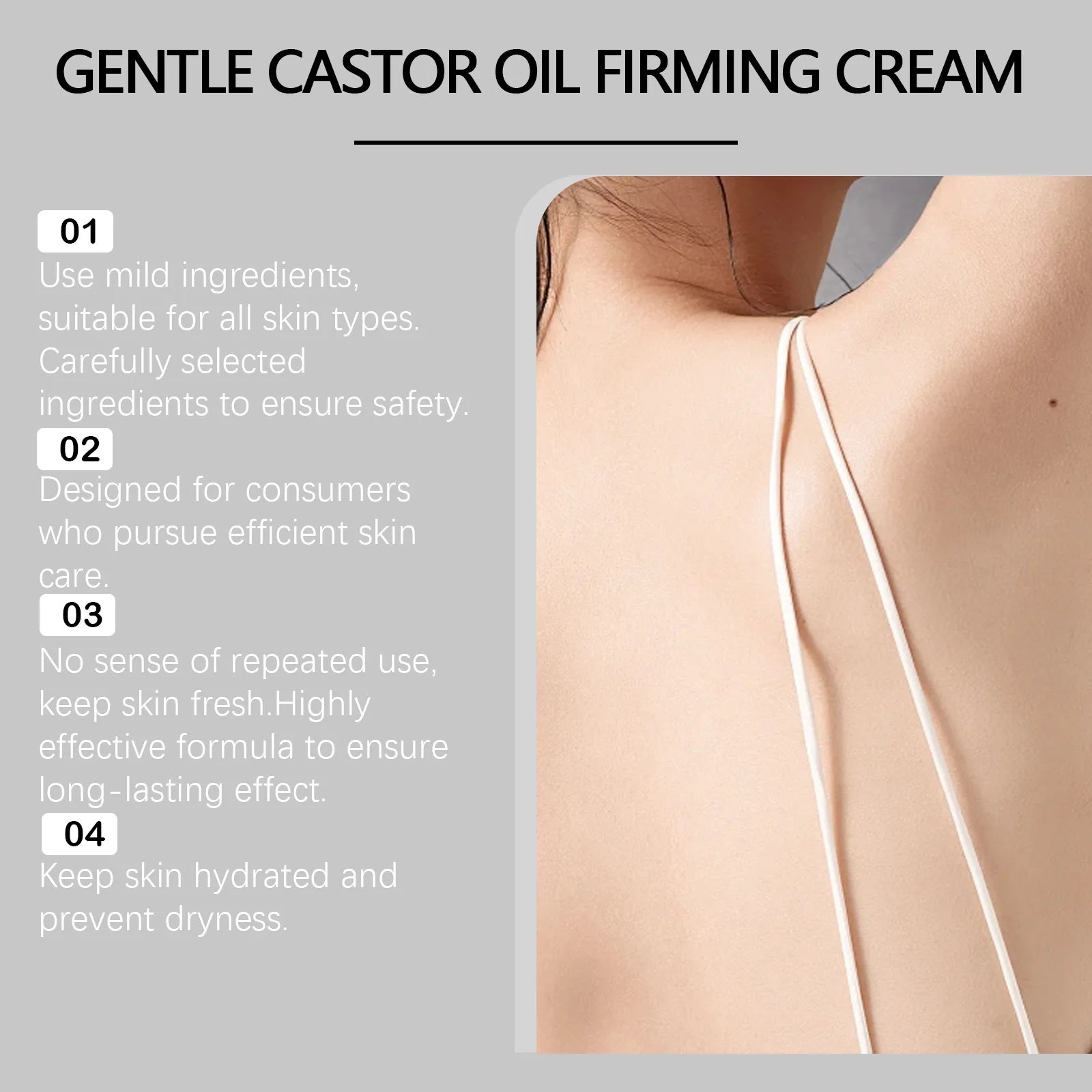 EELHOE Organic Castor Oil Firming Body Cream Remove Abdominal Sagging Increase Skin Elasticity Rejuvenate Skin Tightening Cream