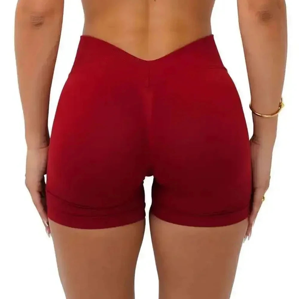 Women's Seamless Yoga Shorts - Butt Lifting Workout Leggings V Waist