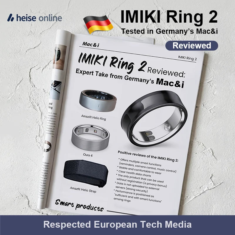 IMIKI Smart Ring 2 With Wireless Charging Health Manager Sleep Heart Rate 5ATM Waterproof For Android iOS Man Woman