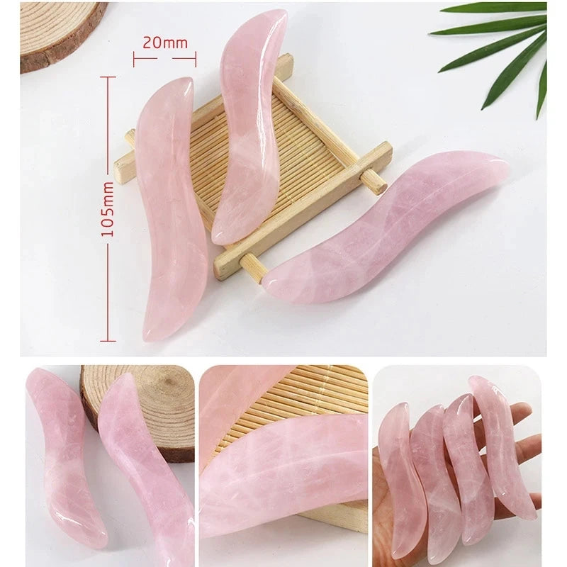 Rose Quartz Gua Sha Board Natural Jade Gouache Scraper Massager Facial Lifting SPA Acupuncture Skin Care Anti-Aging Beauty Tool