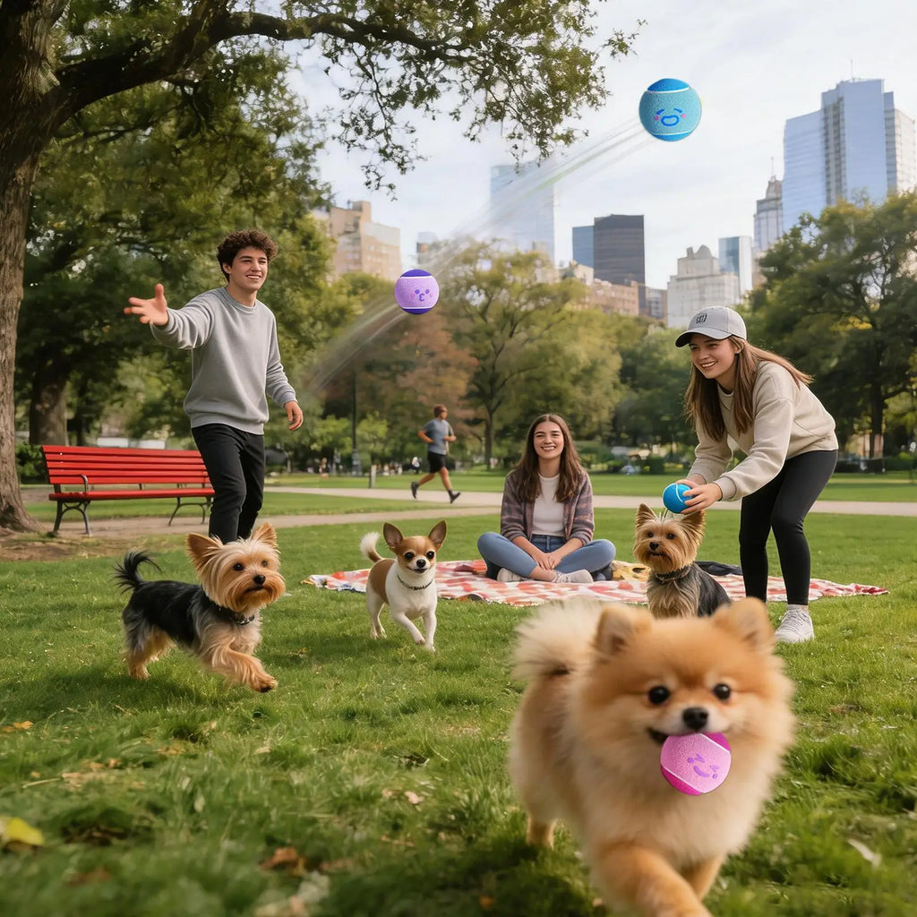 Tennis Balls for Dogs 6 Pieces Small Pet Exercise Fetch Toys Squeaky Dog Balls for Puppy Playful Outdoor Backyard Park Garden