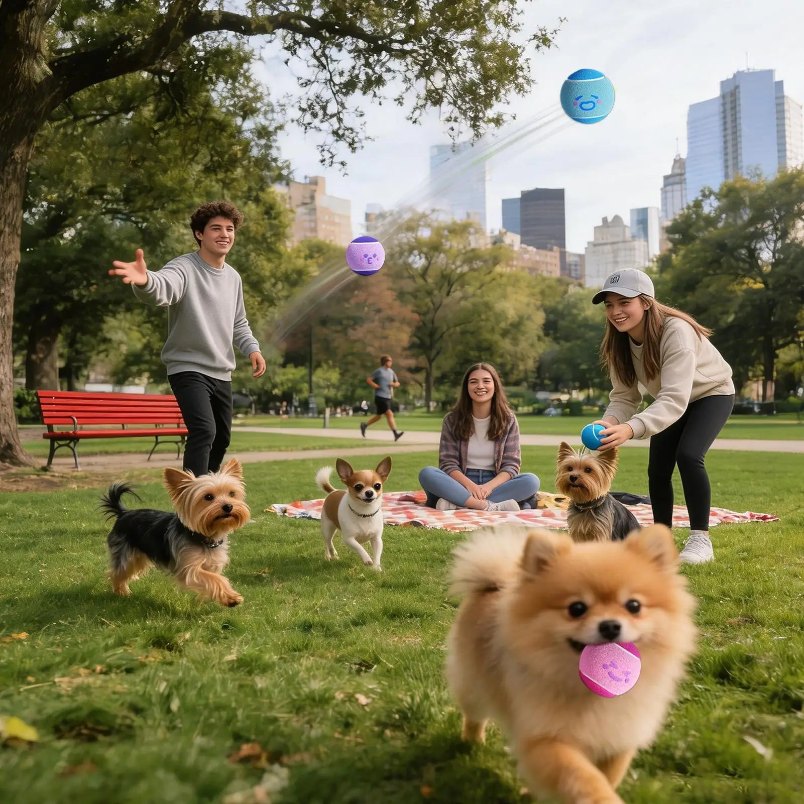 Tennis Balls for Dogs 6 Pieces Small Pet Exercise Fetch Toys Squeaky Dog Balls for Puppy Playful Outdoor Backyard Park Garden