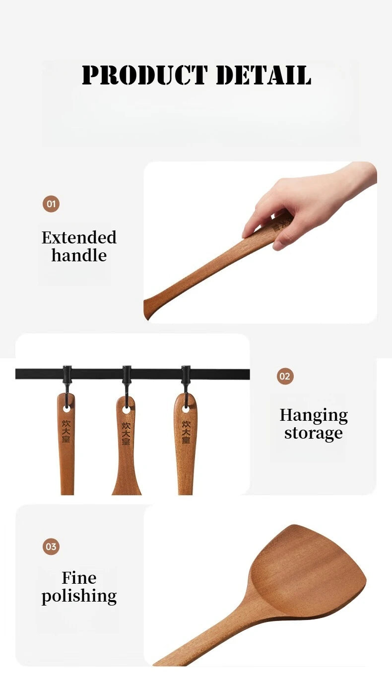 COOKER KING 3in1 Cooking Tool Set Ebony Spatula and Spoon for Family Kitchen Kitchenware Exquisite Kitchen Gift Kitchen tools