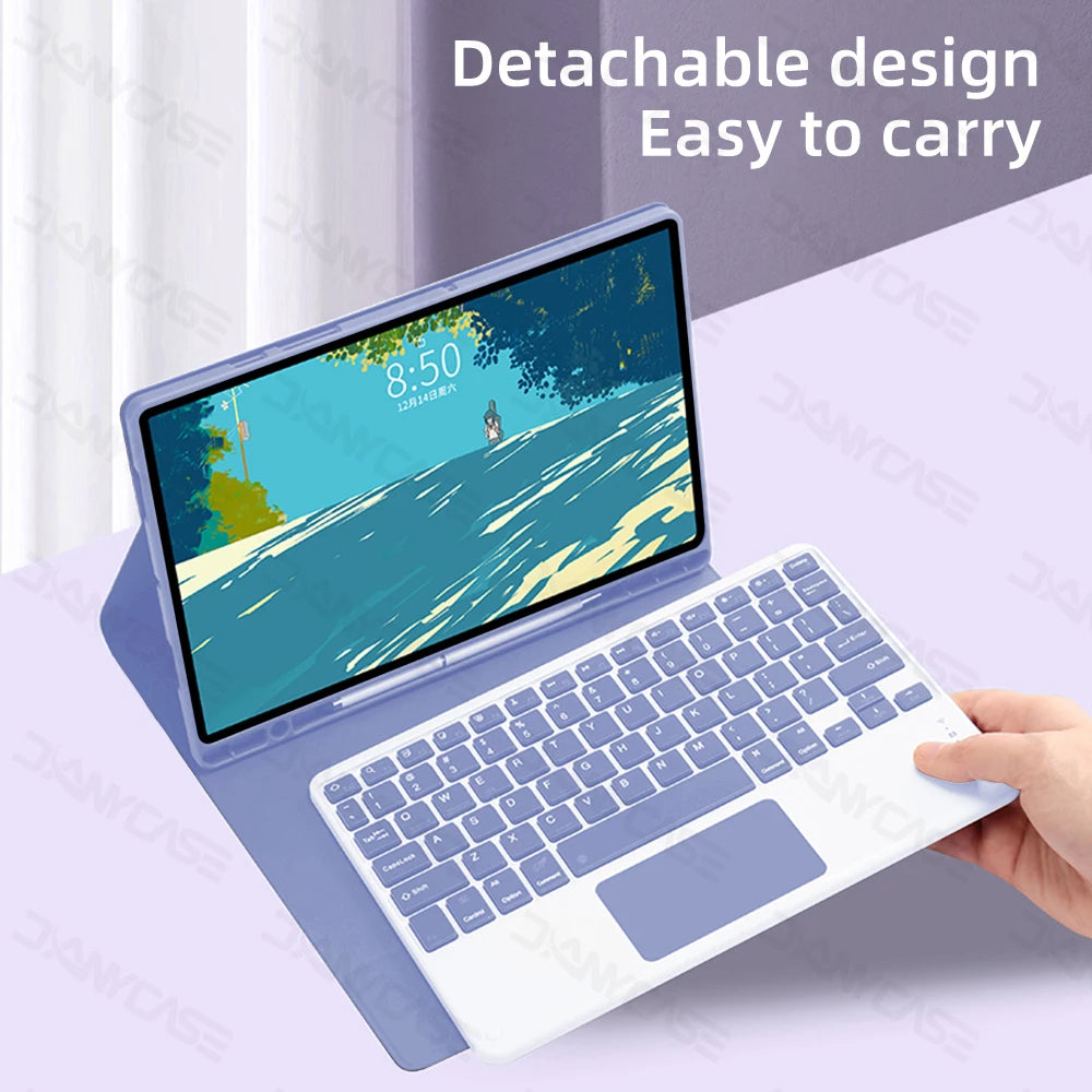 Touchpad Keyboard Case for Samsung Galaxy Tab S9 FE 10.9in S6 Lite 10.4in S7 S8 S9 11in A9 Plus A8 S7+ S8+ S9+ S9 FE+ 12.4in