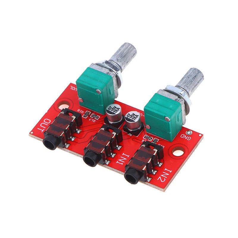 1Pc Dual Channel Stereo Passive Audio Mixing Board Signal Mixer 2 Way Input 1 Way Mixed Output