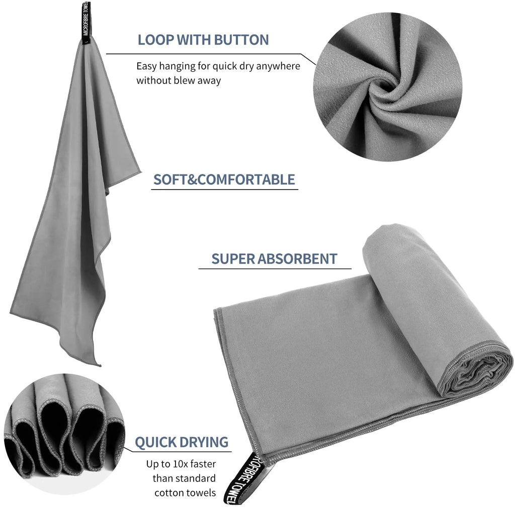 Quick-Drying Bath Towel Microfiber Bathroom Towel With Portable Bag Highly Absorbent & Fast Drying for the Body After Bathing