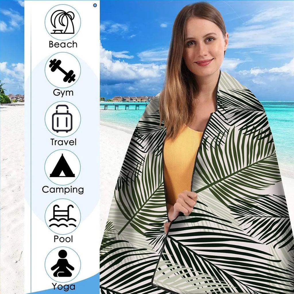 Beach Towel Microfiber for Adult, Lightweight Extra Large Quick Drying Towel for Swimming Sports Beach Gym