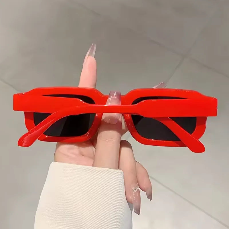 New Men Vintage Rectangle Frame Sunglasses Fashion Retro Sun Glasses Luxury Brand Design Glasses UV400 Eyewear Women Goggles