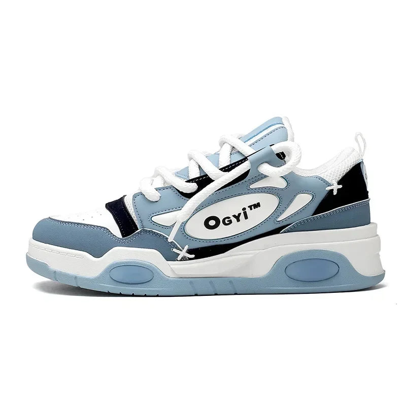 Platform Korean Sneakers for Men Running Shoes Walking Comfortable Male Casual Lace Up Vulcanized Shoes Chunky Sneakers 2025 New