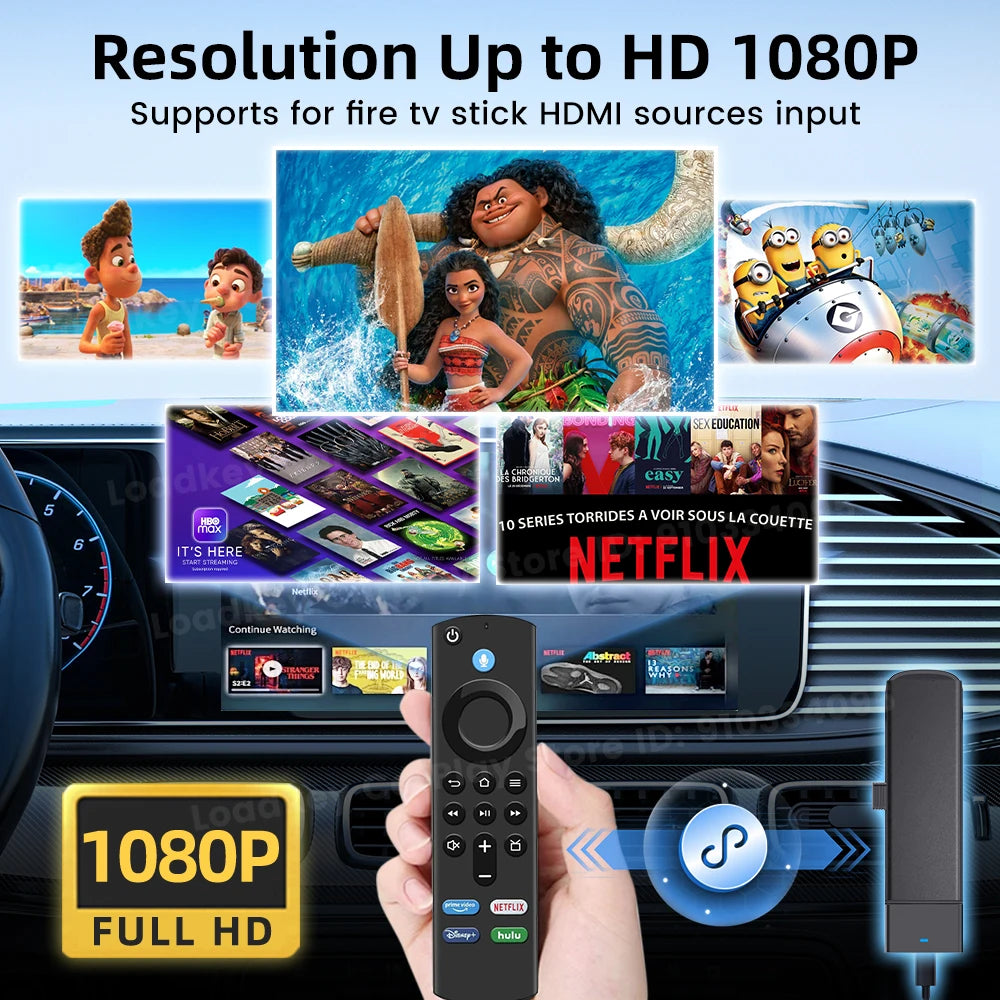 Carlinkit Supports Fire TV Stick Converter TV Streaming Box HDMI Wireless CarPlay TV Adapter  for Fire TV Stick HD 4K Max Lite