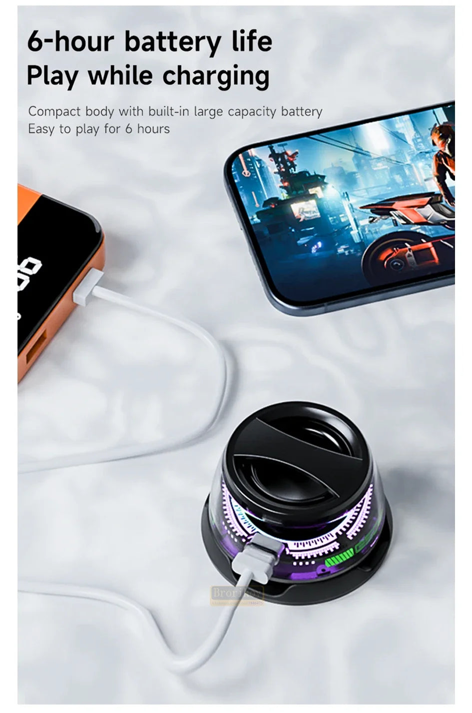 Wireless Bluetooth Speaker Gift Magnetic Bracket Portable High-sound Quality TWS interconnected LED Color Light Mini Speaker