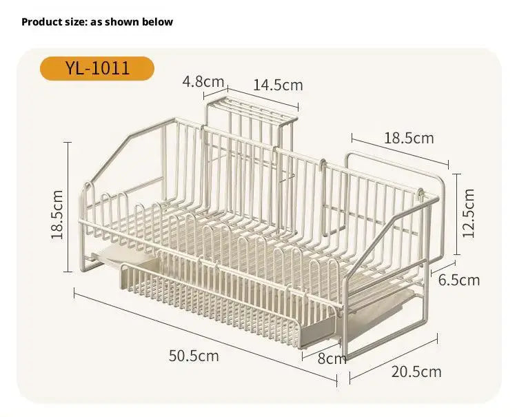 Kitchen Drain Dish Rack Holder Sink Countertop Bowl Chopstick Cutlery Storage Basket Dishes Organizer Hanger Draining Shelf