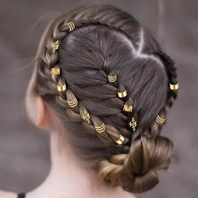 100pcs/set Alloy Braid Hair Ring Dreadlock Hair Ring Hippie Style Hair Accessories Loc Hair Jewelry for Braids for Girls