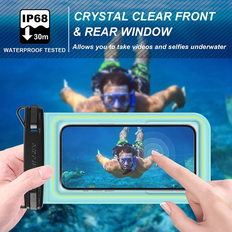 HAISSKY Waterproof Phone Bag for iPhone 16/15/14/13/12 pro Max/XR Universal Crossbody Swim Storage Pouch Case