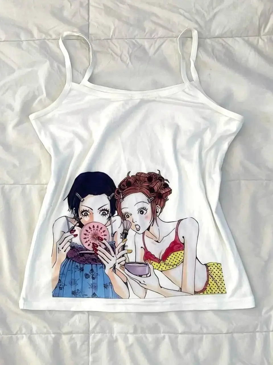 Women's Aesthetic graphics leeveless Tank Tops Vintage Cute Print Grunge Streetwear Crop Tops Y2k Clothes Goth Girls Corse