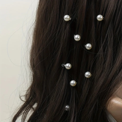 10Pcs Pearl Dreadlock for Stage Performances Popular DIY Hair Rings Braids Imitation Pearl Braid Hair Clip Accessories Jewelry