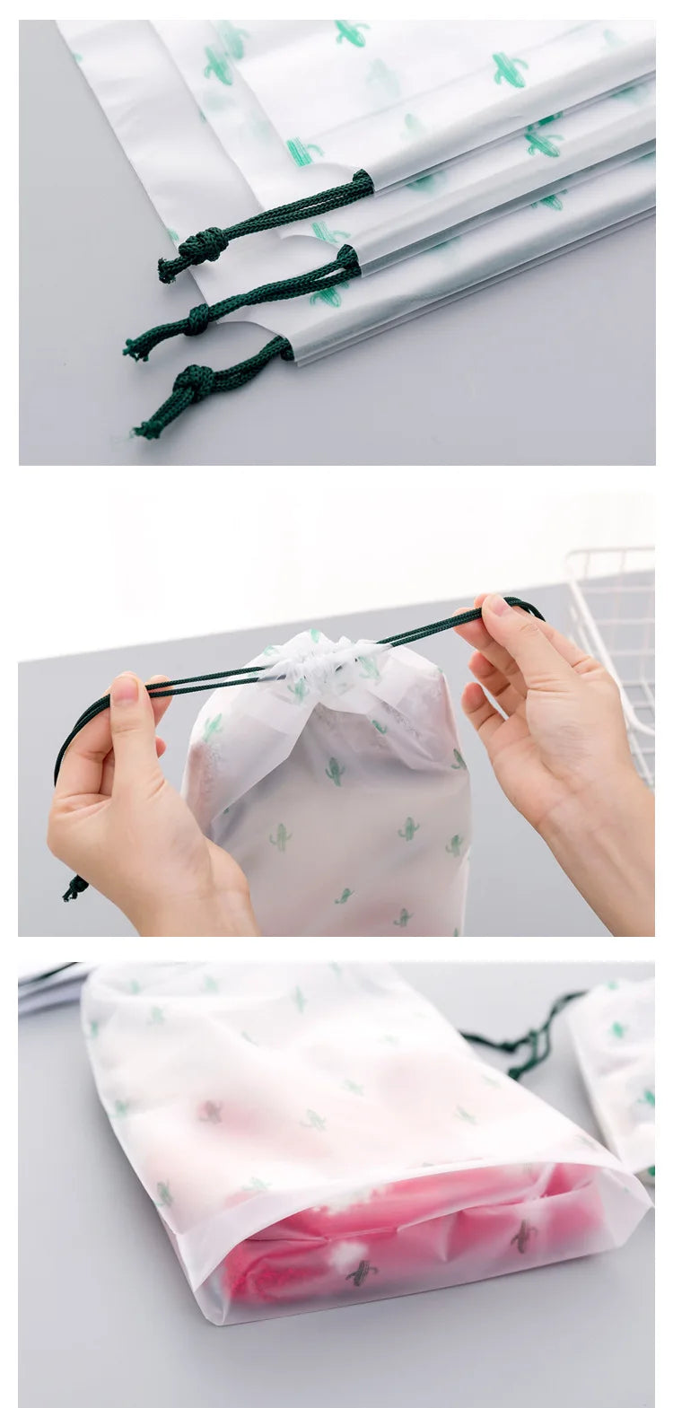 Transparent Drawstring Swimming Bags Beach Sea Gym Storage Bag Swimsuit Dry Bag Waterproof Outdoor Travel Portable PE Pouch