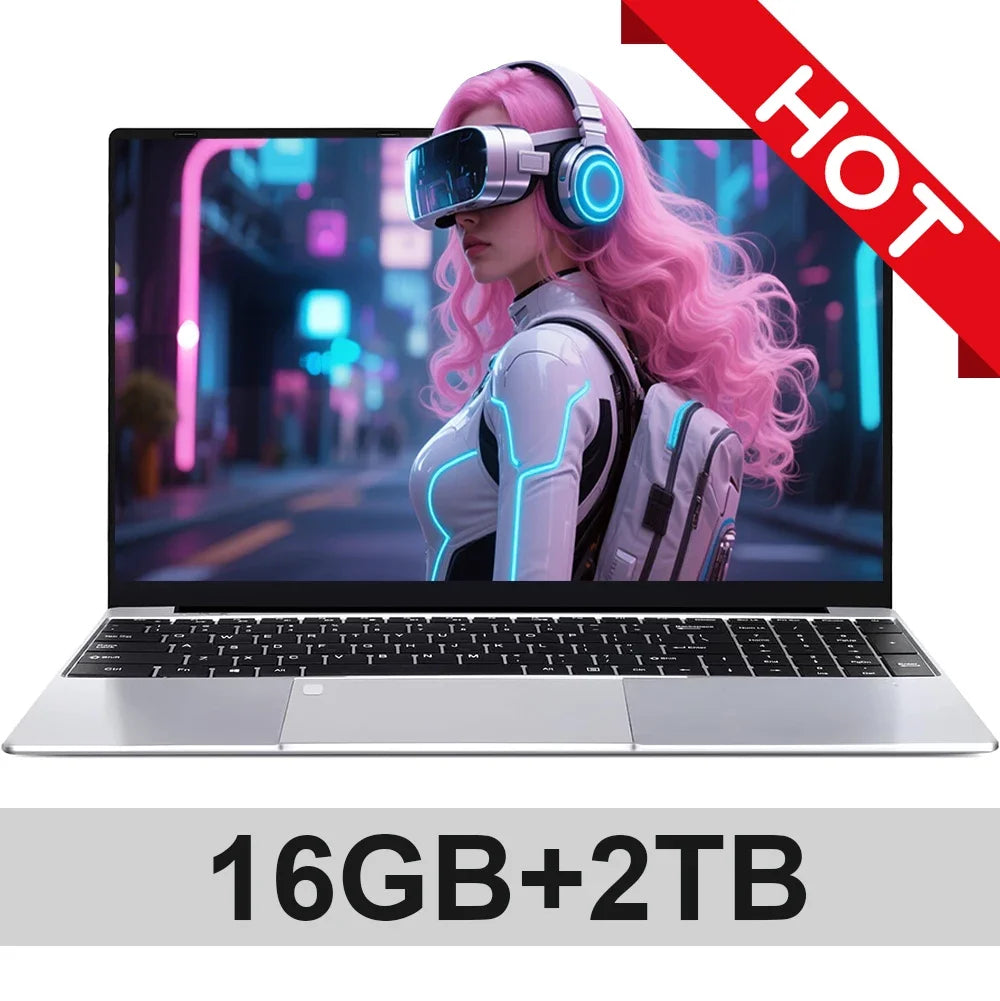 15.6inch Intel Notebook PC Ultra Slim Laptop Intel Core i3-5005U 16GB RAM 1TB 2TB SSD Office Study Computer PC Windows 11 Pro