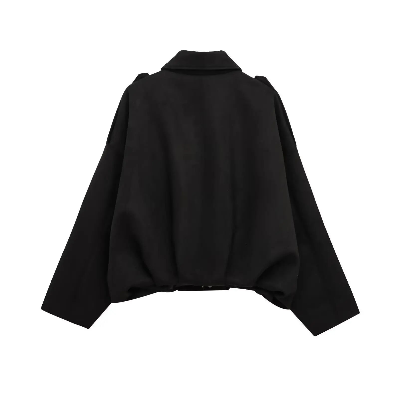 Women's Bomber Jackets Coats Fashion Turn-down Collar Long Sleeve Oversize Coats 2025 Autumn Ladies Vintage Outerwear Chic Tops