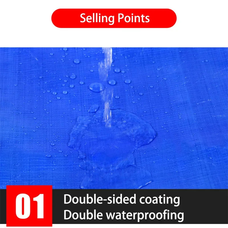 2X2m 2X3m Waterproof Blue Orange Plastic PE Tent Tarp UV Protective Tarp Awnings Awnings Summer Backyard Gardens Rain Cover