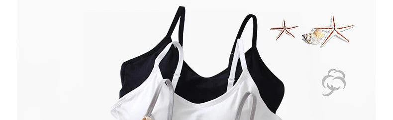 Cotton Bra for Women Fixed Pads Sports Shockproof Underwear Seamless Solid Back Closure Female Lingerie