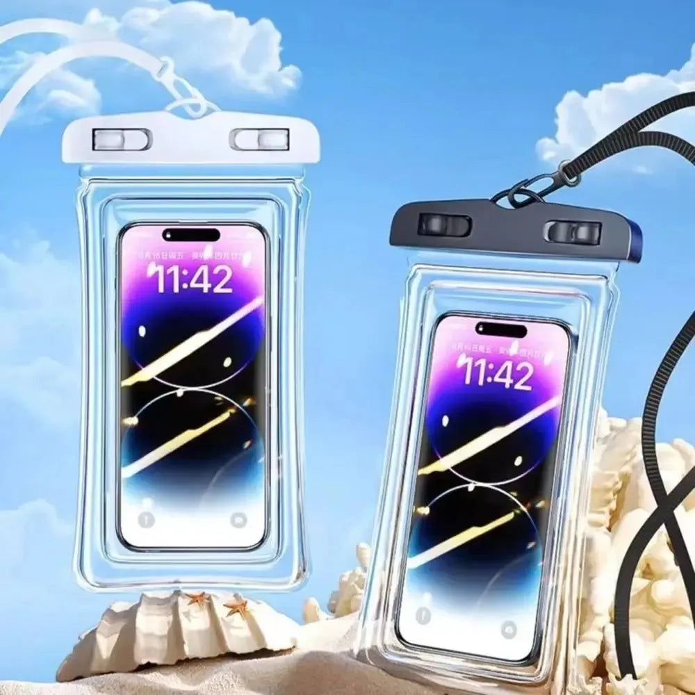 Transparent Waterproof Phone Pouch Under 7.2 Inches Touch Screen Swimming Rafting Waterproof Case with Lanyard Sealed Bag