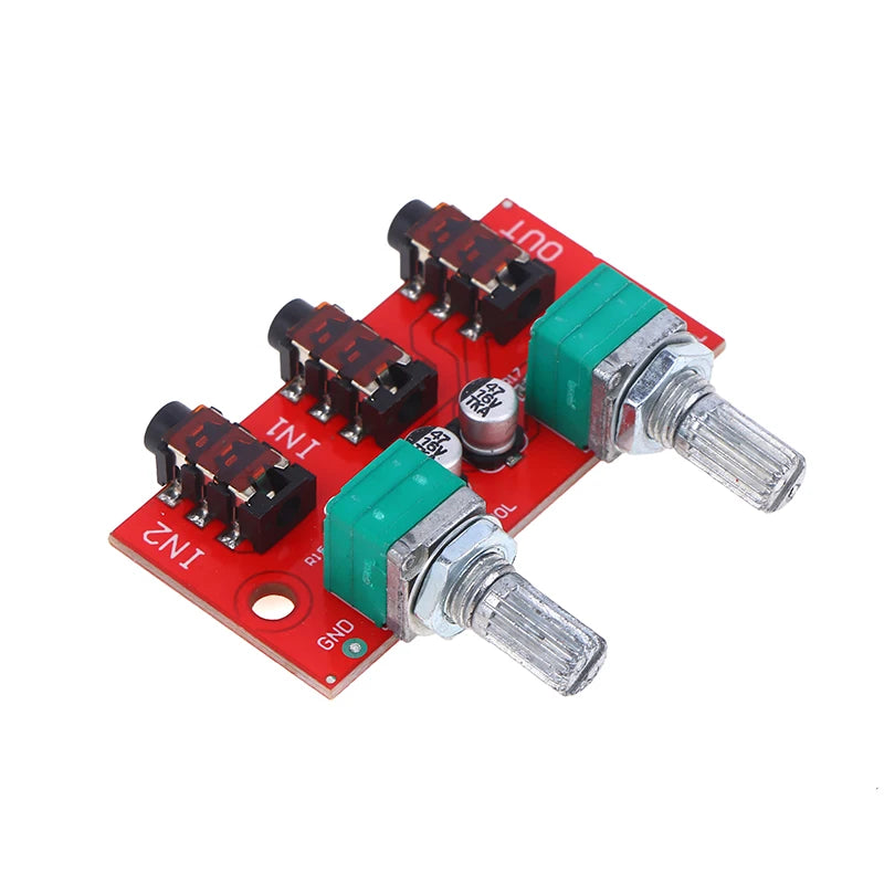 1Pc Dual Channel Stereo Passive Audio Mixing Board Signal Mixer 2 Way Input 1 Way Mixed Output