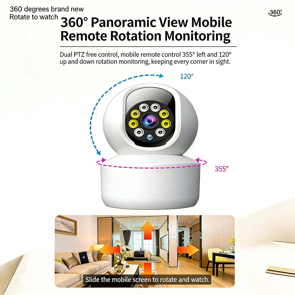 WiFi Camera Smart Home Indoor 2MP Wireless IP Surveillance Camera AI Detect Automatic Tracking Security Baby Monitor Camera