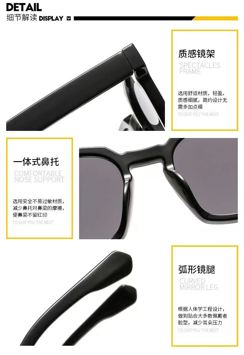Vintage Sunglasses Unisex Rectangle Fashion Design Retro Sun Glasses Female Lady Eyeglass Cat Eye Casual Goggles 2025 New