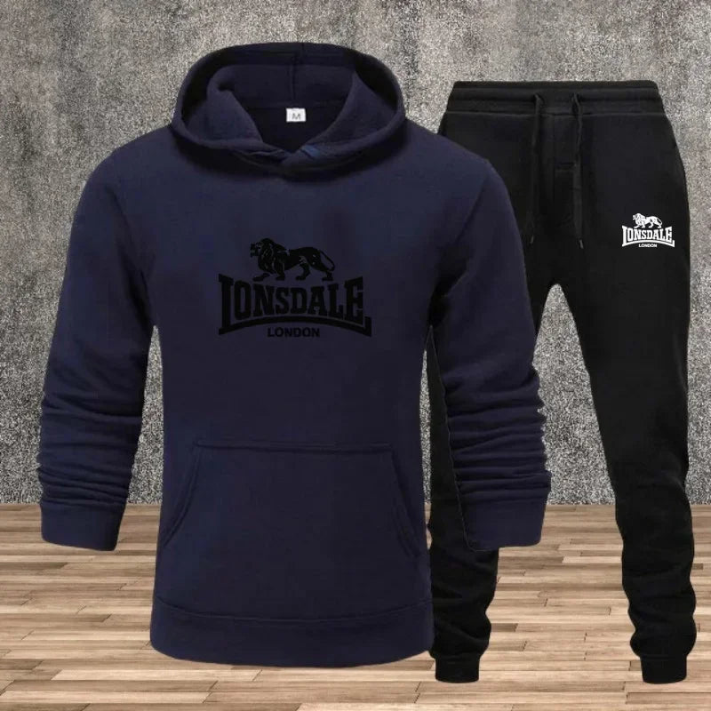 Men's Set Hooded Sweatshirts Sweatpants Autumn Winter Male Daily Casual Sports Jogger Suit 2026 Urban Fashion Hoodies Sportswear