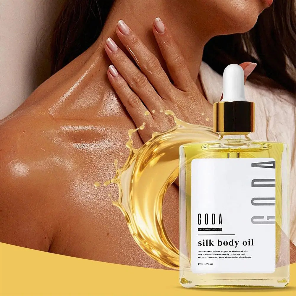 50ml GODA Silk Body Oil & Pheromone Fragrance Body Oil Smooth And Delicate Skin Deeply Nourishing And Moisturizing Long-Lasting