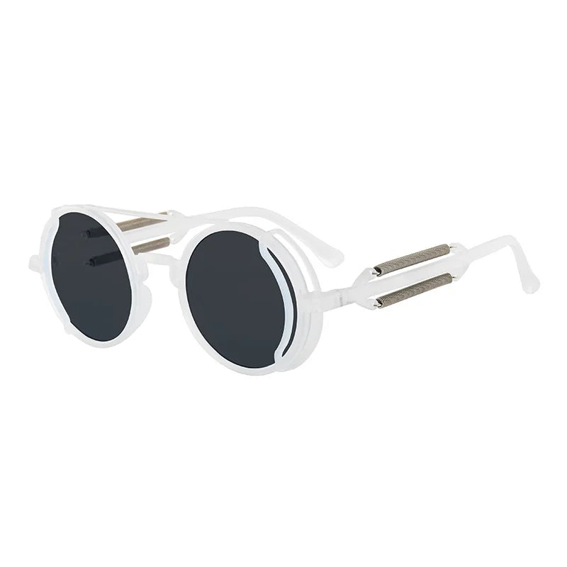 Retro Classic Steampunk Sunglasses UV400 Round Frame Design Colored Lenses Glasses Eyewear Gothic Men Women Sunglasses Steampunk