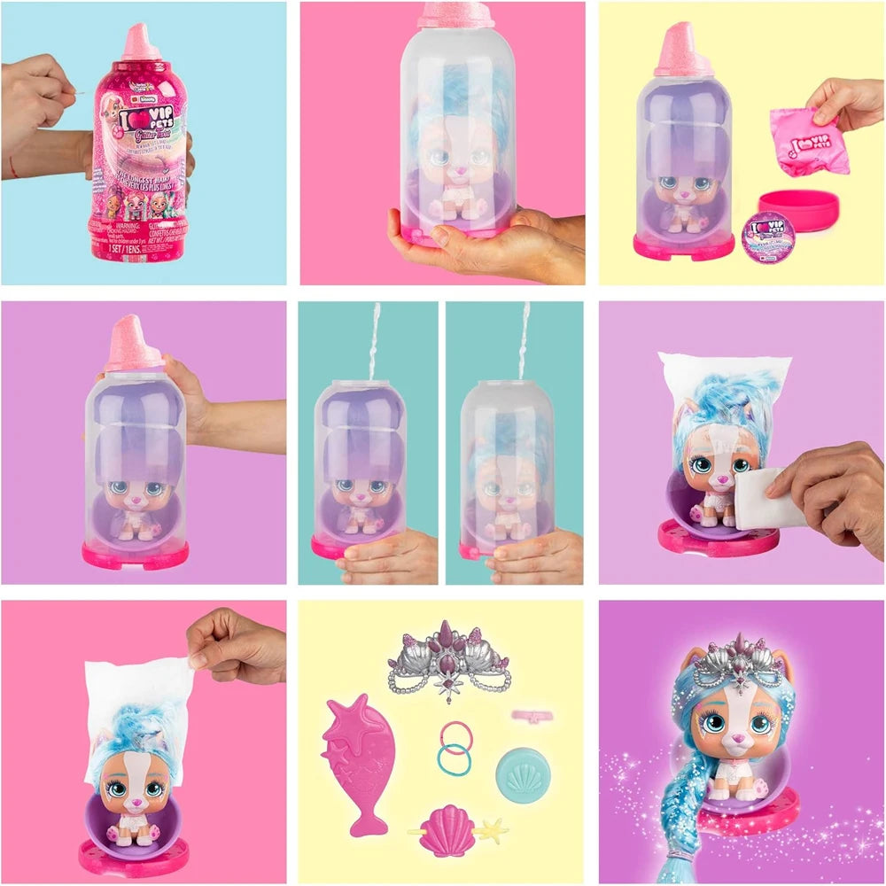 I Love Vip Pets Surprise2 Hair Reveal Reborn Doll Surprise Tress Long Hair Styling for Dolls with Hair for Hairstyles Toys Doll