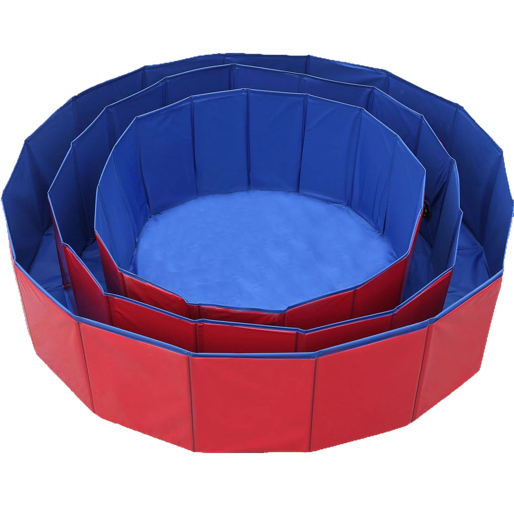 Foldable Pet Swimming Pool Bath Tub for Small Medium Dogs, Portable Outdoor Indoor Puppy Bathing Pool